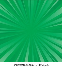 Green color burst background. Vector illustration