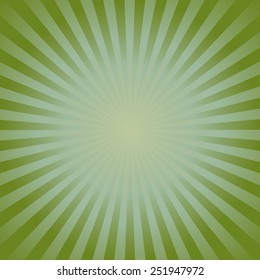 Green color burst background. Vector illustration