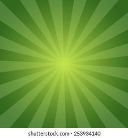 Green color burst background.- Vector illustration