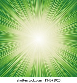 green color burst. Vector.
