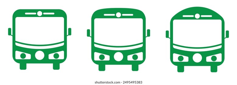 Green color bus icon  vector sign. Vector eps 10.