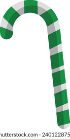 Green color candy cane design for designing and decoration