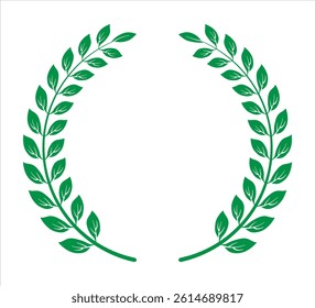 Green color Champion wreath icon vector illustration