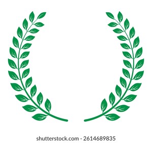 Green color Champion wreath icon vector illustration