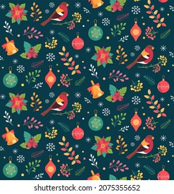 Green color Christmas decoration pattern design