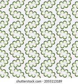 Hojas de patrón de círculo de color verde. Patrón floral y herbario sin foco. Ilustración vectorial. Impresión brillante de vectores para tejidos o embalajes