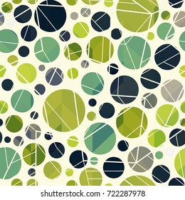 Green color circle seamless pattern