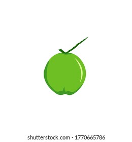 Green color coconut logo.Coconut logo vector green color.Green coconut.Coconut logo