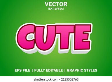 Green Color Cute Text Effect Editable.