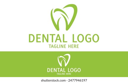 Diseño Abstractas del logotipo del diente de la clínica dental del color verde