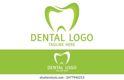 Green Color Dental Clinic Tooth Logo Abstract Design