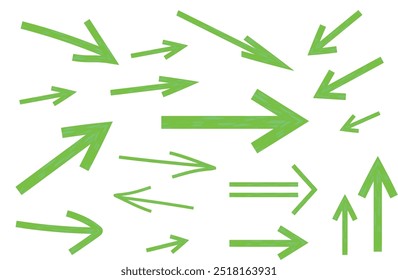flechas de color verde, punteros de diseño