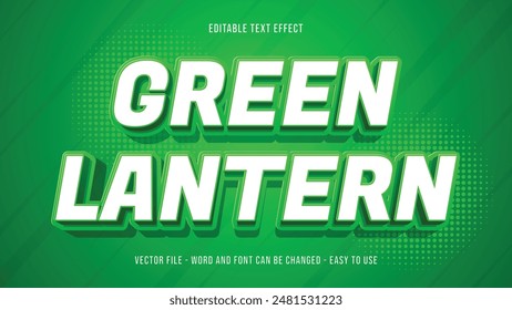 Green color editable text effect, editable text 3d style