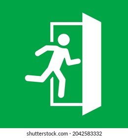 Green Color Emergency Fire Exit Sign Stock Vector (royalty Free 