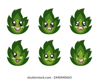 green color fire character expression smile laughing happy sad blink eye and cheerful gesture
