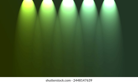 Color verde cinco fondo de luz hacia abajo. Abstractas fondo borroso, Para aplicaciones de Web y móviles, infografía de negocios y medios sociales, decoración moderna, ilustración de arte diseño de Plantilla.