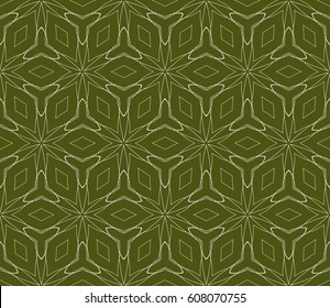 green color floral ornament. modern pattern. seamless vector illustration. for interior design, textile, wallpaper