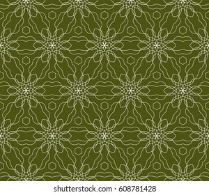 green color floral ornament. modern pattern. seamless vector illustration. for interior design, textile, wallpaper