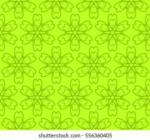 green color floral seamless ornament. vector illustration