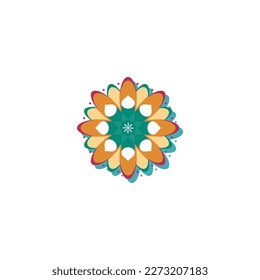 green color flower background icon Ramadan and Islamic Eid
