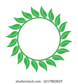 Green color flower  floral  circle frames logo and symbol vector design, 