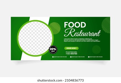green color food restaurant template banner design needs.