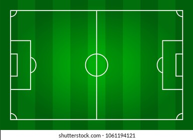 Green color football stadium field . Top view . Vector for international championship tournament .