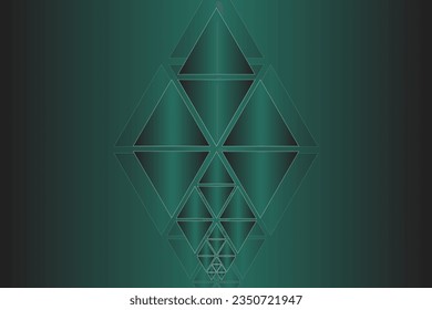 GREEN COLOR FULL WALLPAPER GRADATION AND TRIANGLE MOTIF IN THE MIDDLE