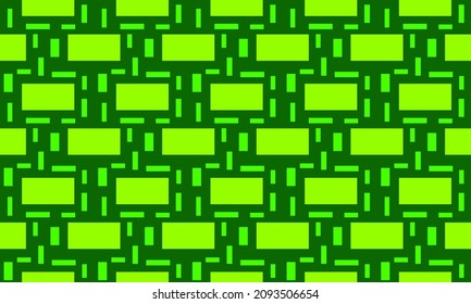 Green Color Geometric Seamless Pattern Vector Background.