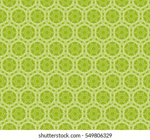 green color geometry floral pattern. arabesque style. vector seamless illustration. for design, wallpaper, card, invitation