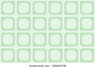 Green color geometry seamless pattern. Abstract line, shape. For design, interior, wallpaper. Vector illustration