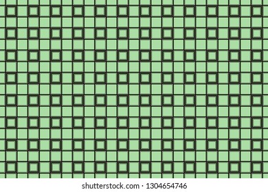 Green color geometry seamless pattern. Abstract line, shape. For design, interior, wallpaper. Vector illustration