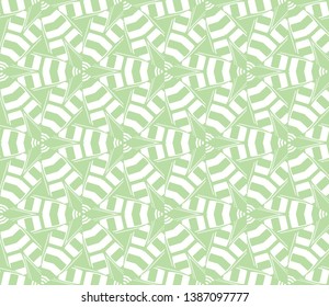 Green color geometry seamless pattern. Abstract line, shape. For design, interior, wallpaper. Vector illustration