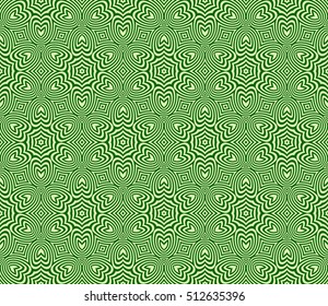 Green color geometry seamless pattern. Abstract line, shape. Vector illustration. For design, interior, wallpaper