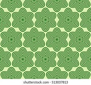 Green color geometry seamless pattern. Abstract line, shape. Vector illustration. For design, interior, wallpaper