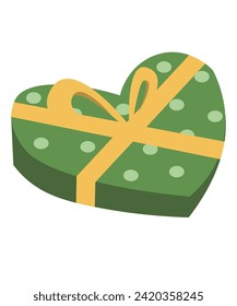 green color gift box flat design