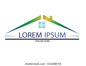 
 Green color gradation Home Logo
