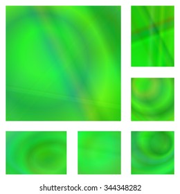 Green color gradient abstract background design set