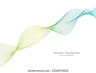 Gradiente de color verde Fondo de curva abstracta Material de Vector