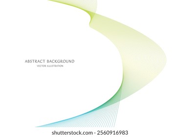 green color gradient abstract curve background vector material