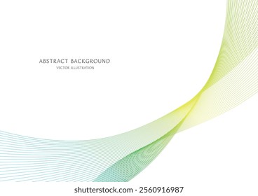 green color gradient abstract curve background vector material