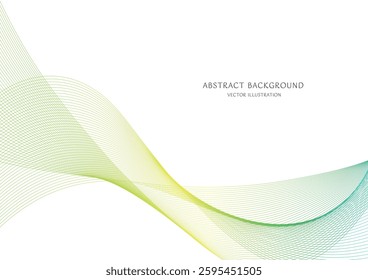 green color gradient abstract curve background vector material