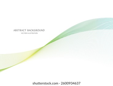 green color gradient abstract curve background vector material