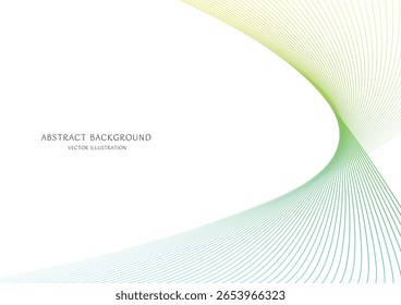 Gradiente de color verde Fondo de curva abstracta Material de Vector