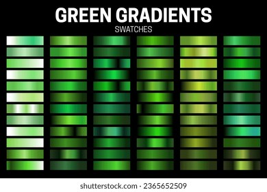 Green Color Gradient Collection of Swatches	
