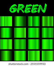 Green Color Gradient Collection of Swatches.