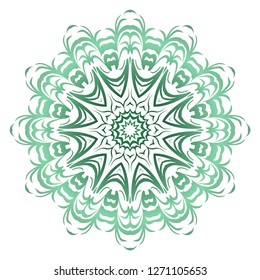 Green color gradient. Flower coloring Mandala. decorative elements. Oriental pattern, vector illustration. Indian, moroccan, mystic, ottoman motifs