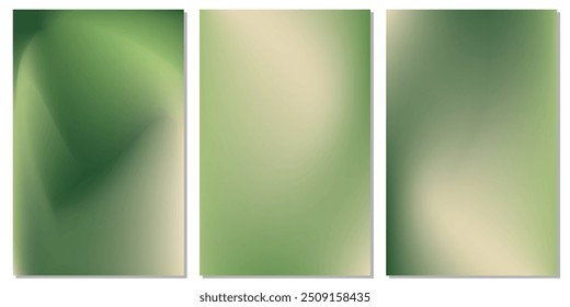 Green color gradient grainy background collection