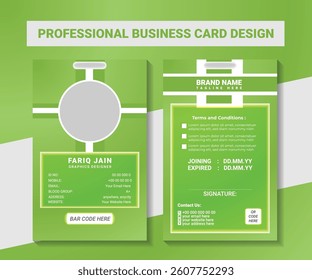 GREEN COLOR GRADIENT IDENTITY CARD DESIGN PROJECT. GRADIENT COLOR IDENTITY CARD DESIGN. SMART ID CARD. DESIGN.OUTSTANDING COLOR ID CARD DESIGN.