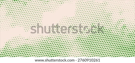 Green color halftone grain texture. Faded dotted gradient pattern background. Grunge pixel cartoon overlay backdrop. Anime or manga wavy noise cover. Eps 10